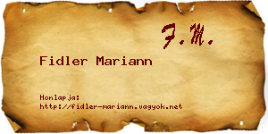 Fidler Mariann névjegykártya