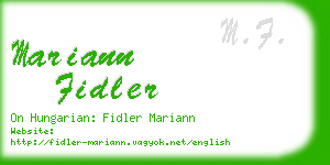mariann fidler business card